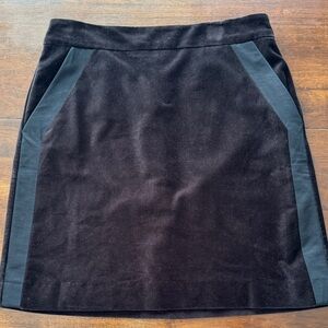 Ann Taylor Black Velvet Mini Skirt